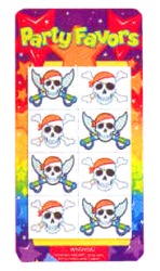 Pirate Skull & Cross Bones - Tattoo - Pack of 8