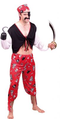 This pirate`s mate costume contains shirt  trousers  eyepatch and headpiece Chest 42-44`` /