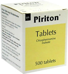 Tablet containing: Chlorphenamine maleate 4mg. Sym