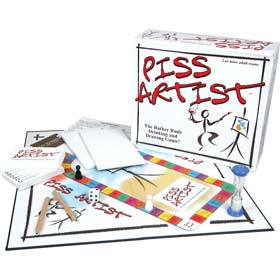 A charades based game for a minimum of four players. Teams move around a bottle shaped board