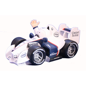 Jim Bamber`s BMW 2007 F1 car sculpture is a great bit of fun and an essential desk top accessory for