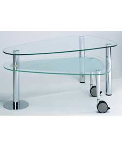 Pivot Glass/Chrome Coffee Table