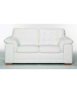 Modern Italian design in soft corrected grain leather featuring deep foam filled seat cushions,