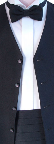 Unbranded Plain Black Rough Cummerbund / Bow Tie Set