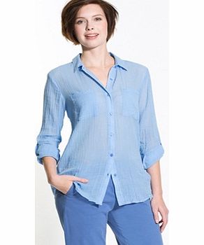 Plain Blouse, Standard Bust Fitting. This plain blouse goes with all your outfits making it a sure-fire winner! It has a macramé band inside the neckline, button fastening, collar on a collar stand, bust darts and patch pockets. The long sleeves con