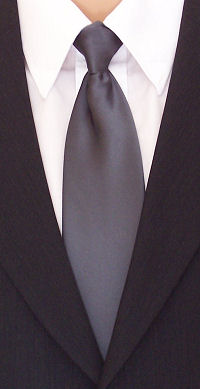 Unbranded Plain Dark Grey Clip-On Tie