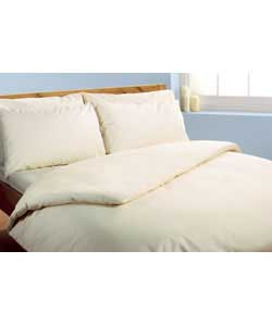 Plain Double Duvet and Sheet Set - Cream