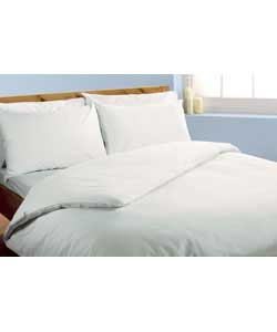 Plain Double Duvet and Sheet Set - White
