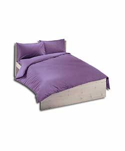 Plain Dye Double Duvet Cover Set - Aubergine
