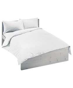 Plain Dye Double Duvet Cover Set - White