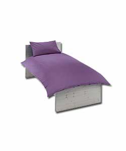 Plain Dye Single Duvet Cover Set - Aubergine
