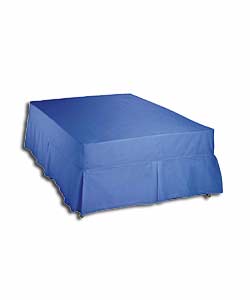 Plain-Dyed Cornflower Blue Box Pleat King Size Valance