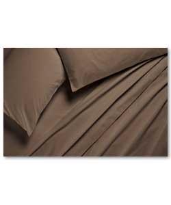 Unbranded Plain Dyed Double Bed Sheet Set - Chocolate