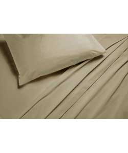 Plain Dyed Double Duo Fitted Sheet Set - Linen