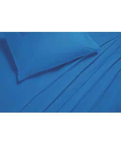 Plain Dyed Duo Double Fitted Sheet Set - Cornflower Blue