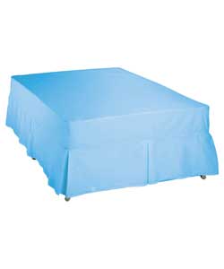 Plain Dyed King Size Box Pleat Valance - Cashmere Blue