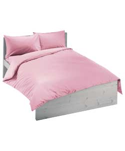 Unbranded Plain Dyed Kingsize Duvet Cover Set - Rose