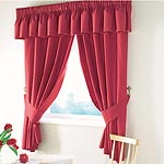 Plain Dyed Kitchen Curtains with Tie-Backs