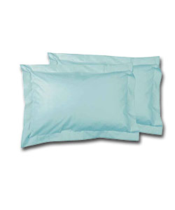 Plain Dyed Oxford Pillowcase - Aqua.