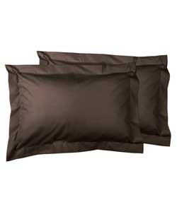 Plain Dyed Oxford Pillowcases - Chocolate