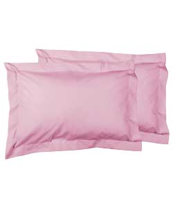 Unbranded Plain Dyed Pair of Oxford Style Pillowcases - Rose