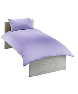 Plain Dyed Single Duvet Cover Set - Heather