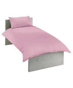 Unbranded Plain Dyed Single Duvet Cover Set - Rose