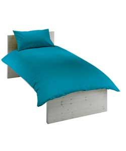Plain Dyed Single Duvet Cover Set - Turquoise