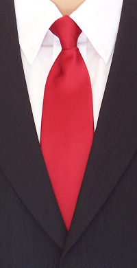 Unbranded Plain Scarlet Red Clip-On Tie