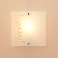 Planet Etched Circles Square Wall Light