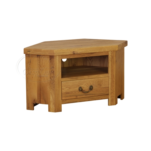 Unbranded Plank Oak Corner TV Unit