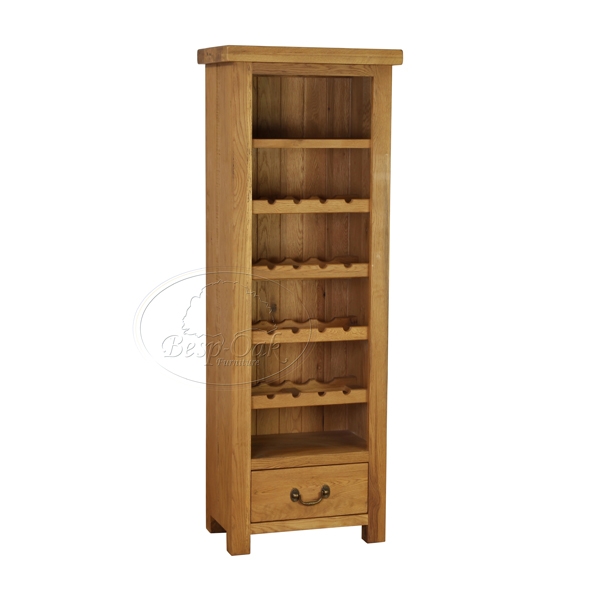Unbranded Plank OakTall Unit with 1 Drawer and Wine Rack