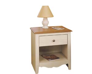Planked cherry bedside cabinet
