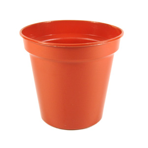 Unbranded Plastic Glossy Plant Pot Terracotta 27cm