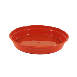 Unbranded Plastic Glossy Saucer Terracotta 24cm
