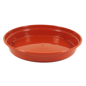 Unbranded Plastic Glossy Saucer Terracotta 29cm