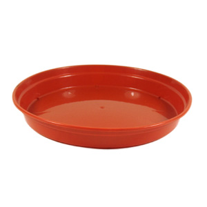 Unbranded Plastic Glossy Saucer Terracotta 34cm