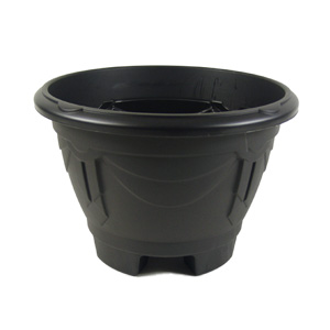 Unbranded Plastic Planter with Feet Black 34cm