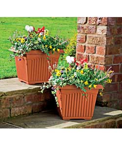 Unbranded Plastic Square Pots 35cm - Set of 3