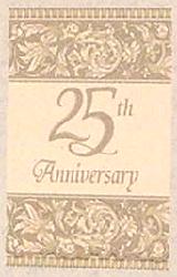 Paper plate with silver 25th anniversary decoratio