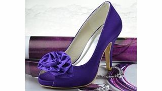 Unbranded Platform Pumps Satin Stiletto Heel Pumps Purple