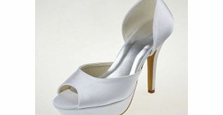 Unbranded Platform Pumps Satin Stiletto Heel Pumps White