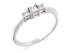 Unbranded Platinum and Princess-Cut Diamond Ring 040826-K