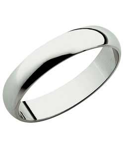 Unbranded Platinum D-Shape Personalised Wedding Ring - 4mm