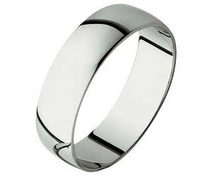 Unbranded Platinum D-Shape Wedding Ring - 6mm