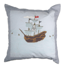 Playful Pirate Ship Cushion Cover