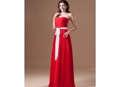 Unbranded Pleated Sweetheart Backless Bow Belt Draped