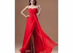Unbranded Pleated Sweetheart Backless Empire Side Slit