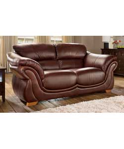 Plenza Large Leather Sofa - Chestnut