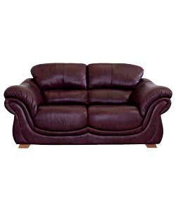 Plenza Large Leather Sofa - Claret